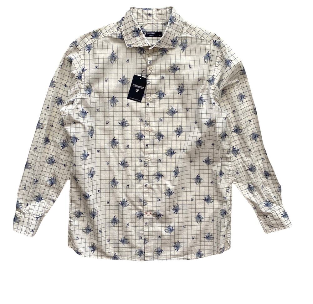 Daniel Cremieux Shirt Classics Nwt Cotton Cream Check Paisley Long Sleeve Medium